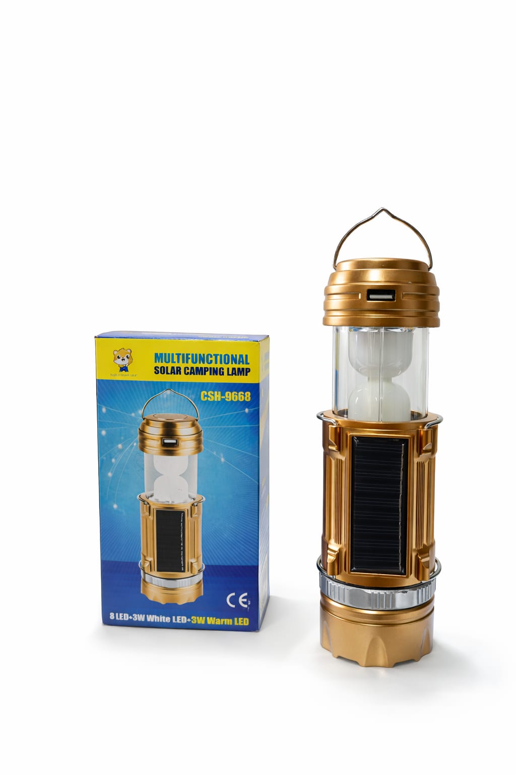 Multifunktionale Solar-Campinglampe mit Taschenlampenfunktion